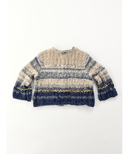 【SALE／10%OFF 45R（フォーティファイブアール）の「ハッピーブルーハンド トップス