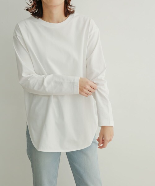 URBAN RESEARCH DOORS(アーバンリサーチドアーズ)の「コットンラウンドヘムチュニックTシャツ(その他・レディース・OFF・1)」の13枚目の写真