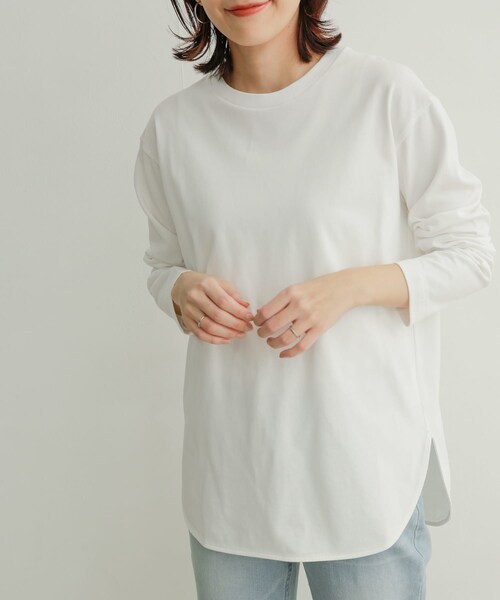 URBAN RESEARCH DOORS(アーバンリサーチドアーズ)の「コットンラウンドヘムチュニックTシャツ(その他・レディース・OFF・1)」の10枚目の写真