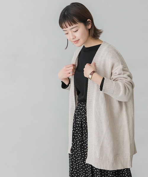 かぐれ（カグレ）の「リネンコットンカーディガン（その他・レディース・BEIGE/IVORY・FREE）」の5枚目の写真