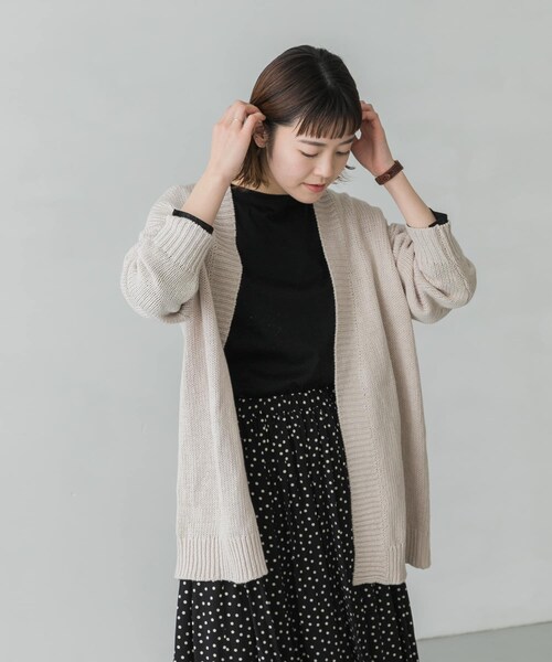 かぐれ（カグレ）の「リネンコットンカーディガン（その他・レディース・BEIGE/IVORY・FREE）」の3枚目の写真