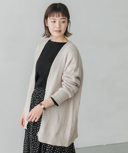 かぐれ（カグレ）の「リネンコットンカーディガン（その他・レディース・BEIGE/IVORY・FREE）」の4枚目の写真