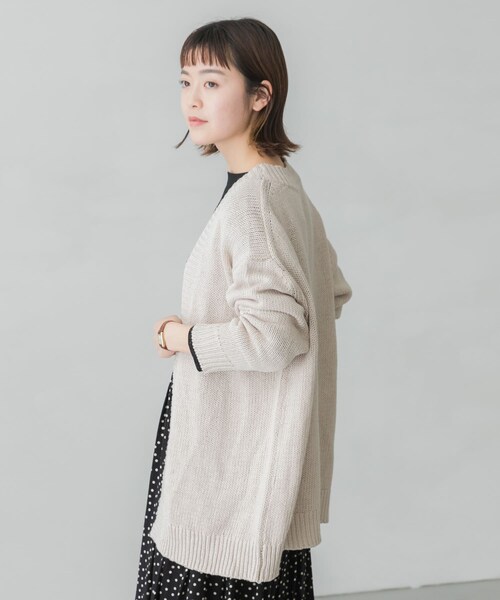 かぐれ（カグレ）の「リネンコットンカーディガン（その他・レディース・BEIGE/IVORY・FREE）」の2枚目の写真