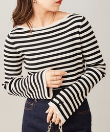 Chico | 袖刺繍ボートネックリブニット(ニット/セーター)