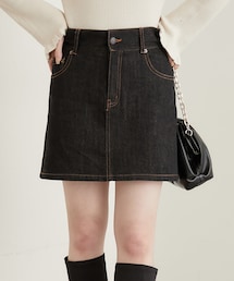 Chico（チコ）の「台形デニムミニスカート（スカート）」