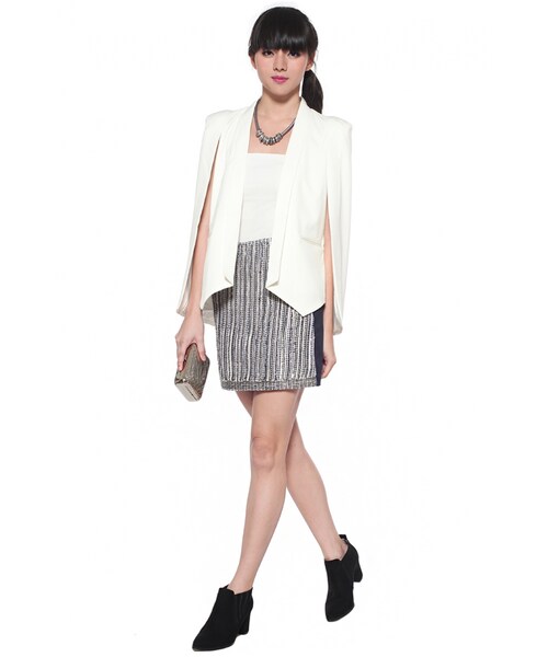 Love,Bonito（ラブボニート）の「COVET Eve Cape Blazer（その他・レディース・Black/White・L/M/S/XL/XS）」の3枚目の写真