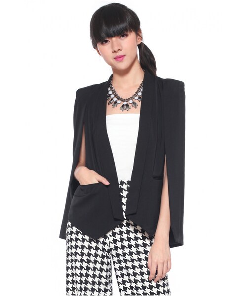 Love,Bonito（ラブボニート）の「COVET Eve Cape Blazer（その他・レディース・Black/White・L/M/S/XL/XS）」の5枚目の写真