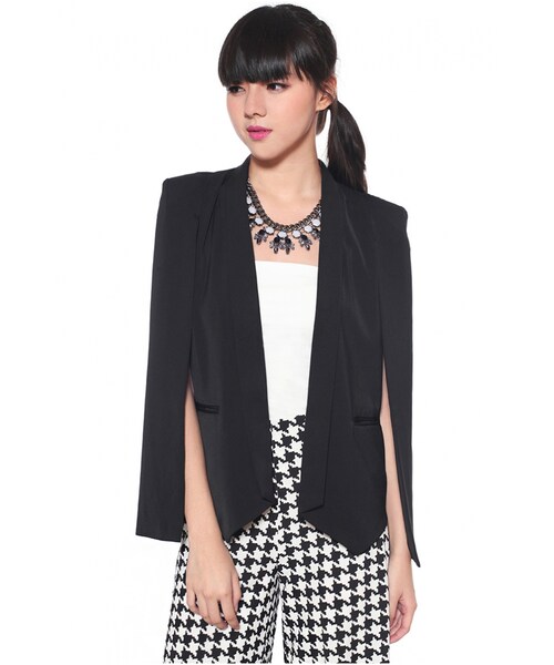 Love,Bonito（ラブボニート）の「COVET Eve Cape Blazer（その他・レディース・Black/White・L/M/S/XL/XS）」の6枚目の写真