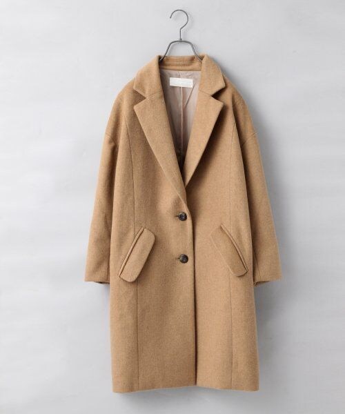 JEANASIS（ジーナシス）の「BIGチェスターコート（ジャケット/アウター・レディース・ブラック/グレー/ベージュ・ＦREE）」の3枚目の写真