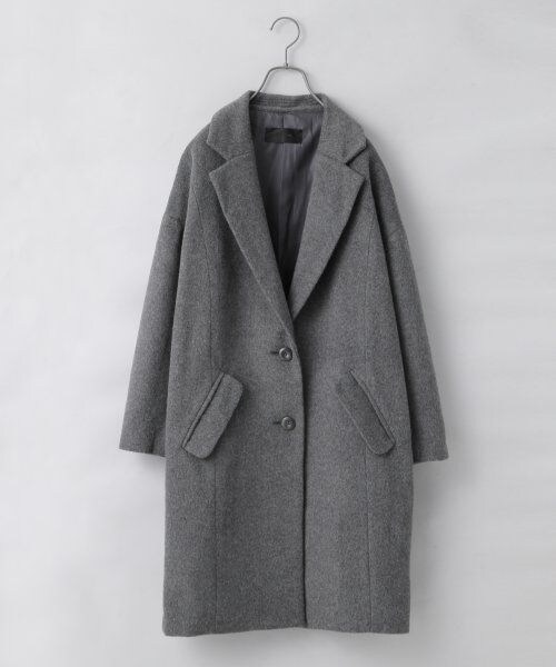 JEANASIS（ジーナシス）の「BIGチェスターコート（ジャケット/アウター・レディース・ブラック/グレー/ベージュ・ＦREE）」の2枚目の写真