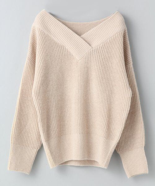 JEANASIS(ジーナシス)の「7GアゼオフショルVプルオーバー(トップス・レディース・ベージュ/ブラック/グレー/ダークグリーン・FREE)」の1枚目の写真