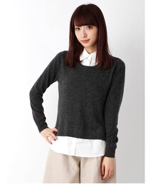 E hyphen world gallery | シャツドッキングニットプルオーバー(トップス)