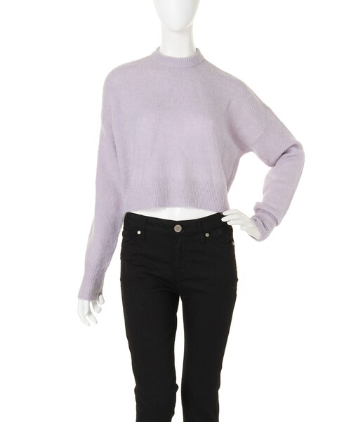 LAGUNAMOON（ラグナムーン）の「【CHIC】ショートクルーネックニットプルオーバー（トップス・レディース・ホワイト/グレー/ブルー/ラベンダー・F）」の4枚目の写真