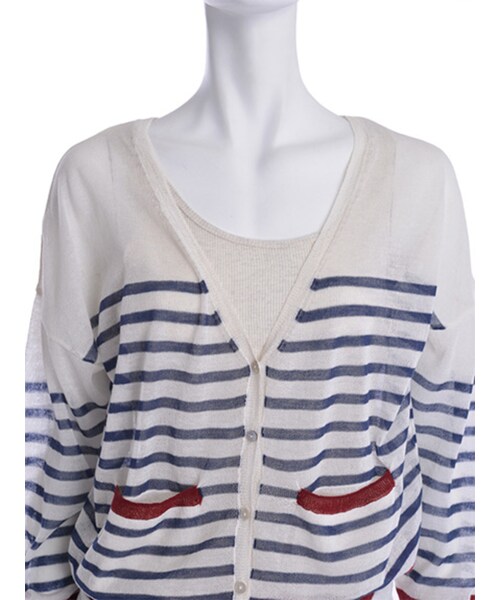 Ungrid（アングリッド）の「【Casual】ドルマンシースルーニットカーデ（その他・レディース・オフホワイト/グリーン・F）」の6枚目の写真