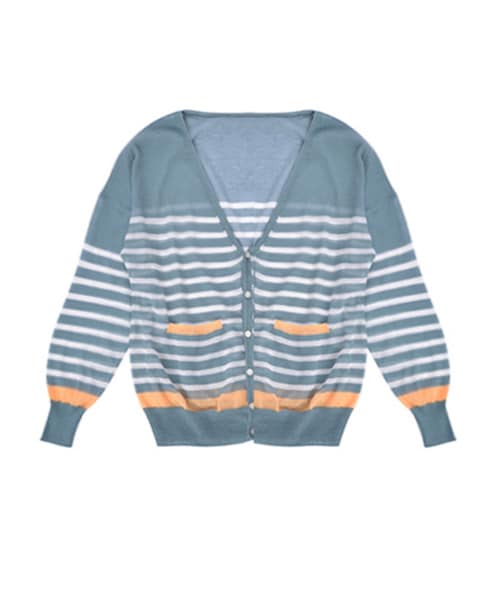 Ungrid（アングリッド）の「【Casual】ドルマンシースルーニットカーデ（その他・レディース・オフホワイト/グリーン・F）」の3枚目の写真