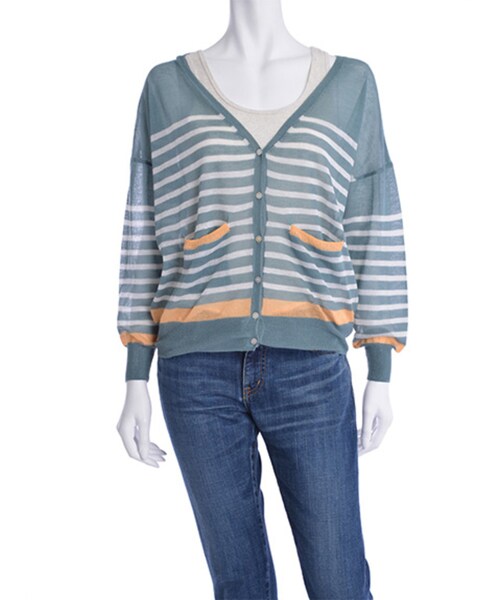 Ungrid（アングリッド）の「【Casual】ドルマンシースルーニットカーデ（その他・レディース・オフホワイト/グリーン・F）」の2枚目の写真