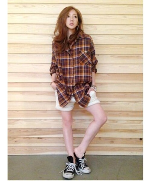 Ungrid コンチョボタンルーズ Ungrid（アングリッド）の「コンチョボタンルーズチェックSH（）」 - WEAR