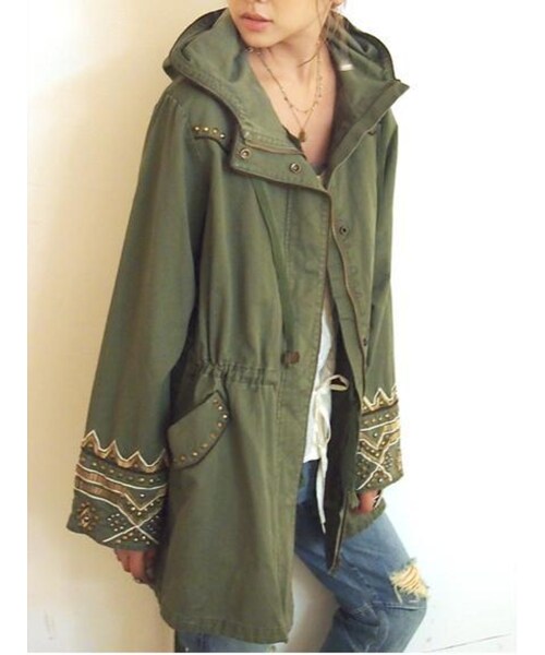 Ungrid（アングリッド）の「スタッズモッズコート（ジャケット/アウター・レディース・カーキ・S/M）」の6枚目の写真