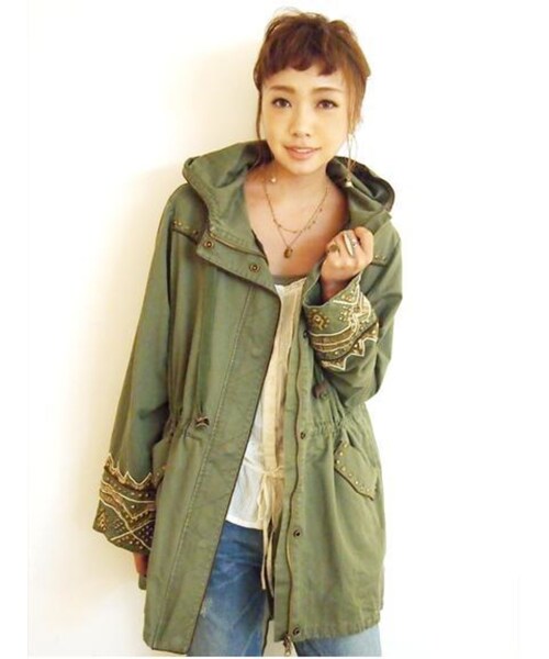 Ungrid（アングリッド）の「スタッズモッズコート（ジャケット/アウター・レディース・カーキ・S/M）」の5枚目の写真