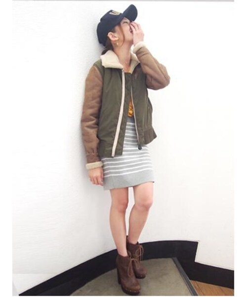 Ungrid（アングリッド）の「リメイクフライトJK（ジャケット/アウター・レディース・カーキ・S/M）」の3枚目の写真