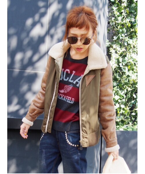 Ungrid（アングリッド）の「リメイクフライトJK（ジャケット/アウター・レディース・カーキ・S/M）」の2枚目の写真