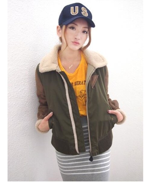 Ungrid（アングリッド）の「リメイクフライトJK（ジャケット/アウター・レディース・カーキ・S/M）」の5枚目の写真