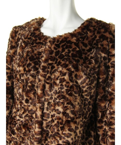 Ungrid（アングリッド）の「レオパードフェイクファーコート（ジャケット/アウター・レディース・ブラウン・S/M）」の4枚目の写真