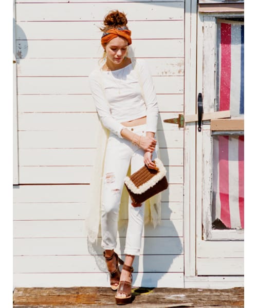 Ungrid（アングリッド）の「【Casual】カラーストレートデニム（パンツ・レディース・オフホワイト/ピンク・24インチ/25インチ/26インチ）」の4枚目の写真