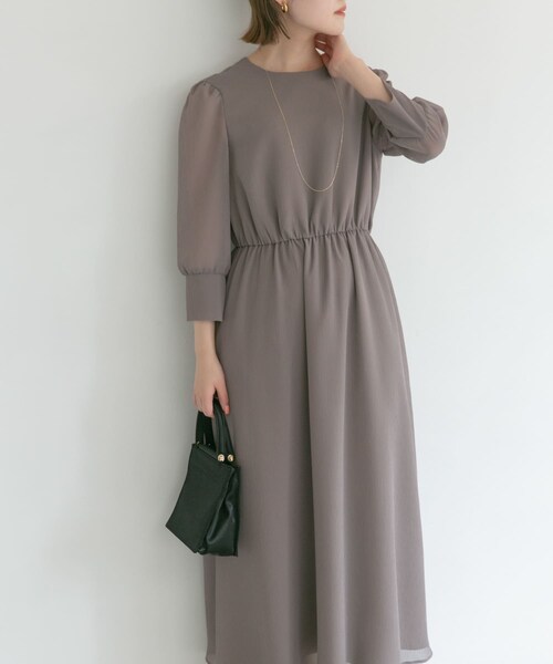 kaene 楊柳シフォンワンンピース