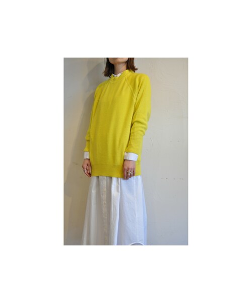 --（--）の「ワッフルプルオーバー（ニット/セーター・レディース・ピンク/イエロー/グリーン/ホワイト・one）」の4枚目の写真