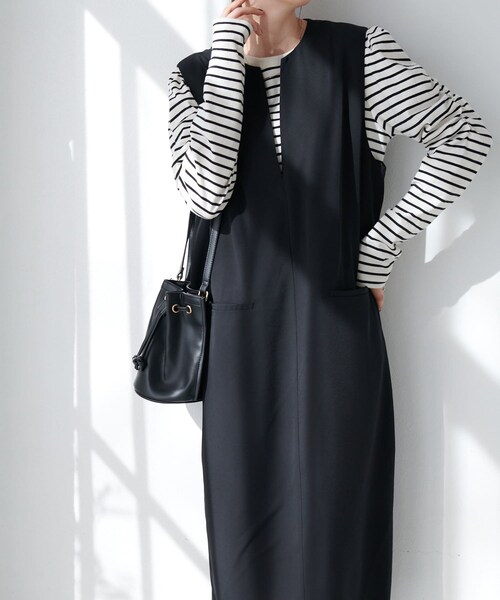 DISCOAT（ディスコート）の「ノースリジャンスカ《WEB限定カラーあり》（ワンピース・レディース・イエロー/ブラック/グリーン/ブラウン・F）」の2枚目の写真