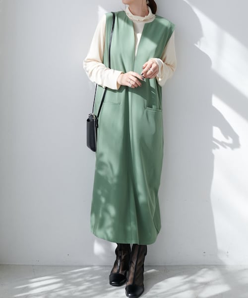 DISCOAT（ディスコート）の「ノースリジャンスカ《WEB限定カラーあり》（ワンピース・レディース・イエロー/ブラック/グリーン/ブラウン・F）」の3枚目の写真