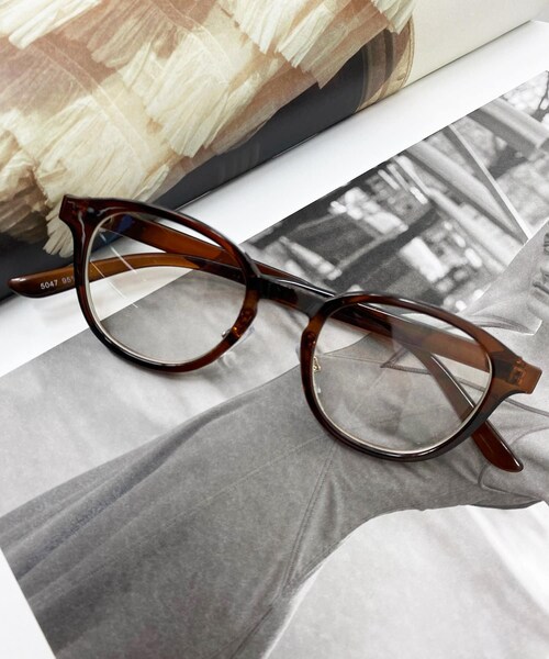 DouDou（ドゥドゥ）の「クラッシックフレームメガネ（メガネ・レディース・ブラック/ブラウン・F）」の2枚目の写真