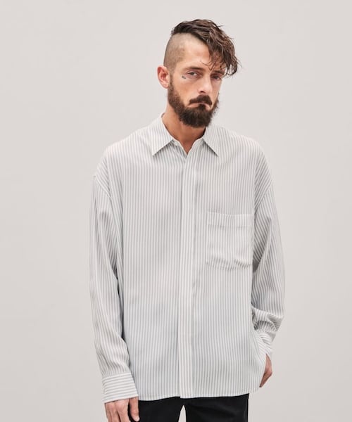 LIDNM（リドム）の「VISCOSE STRIPE SHIRT（シャツ/ブラウス・メンズ・ホワイト・M/L）」の3枚目の写真