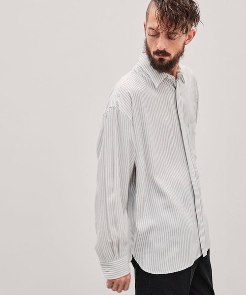 LIDNM（リドム）の「VISCOSE STRIPE SHIRT（シャツ/ブラウス・メンズ・ホワイト・M/L）」の4枚目の写真