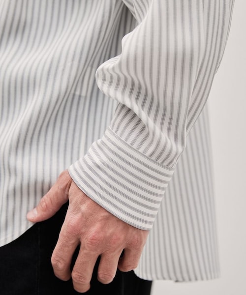 LIDNM（リドム）の「VISCOSE STRIPE SHIRT（シャツ/ブラウス・メンズ・ホワイト・M/L）」の9枚目の写真