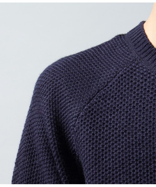 JUNRED（ジュンレッド）の「ガゼットワッフルクルーネックニット（トップス・メンズ・グレー/ホワイト/ネイビー・0/1/2）」の8枚目の写真
