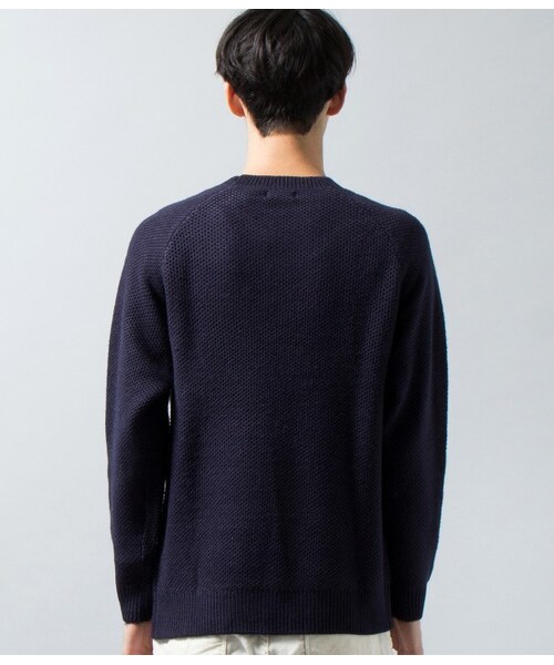 JUNRED（ジュンレッド）の「ガゼットワッフルクルーネックニット（トップス・メンズ・グレー/ホワイト/ネイビー・0/1/2）」の6枚目の写真