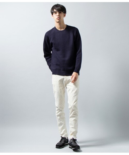 JUNRED（ジュンレッド）の「ガゼットワッフルクルーネックニット（トップス・メンズ・グレー/ホワイト/ネイビー・0/1/2）」の11枚目の写真