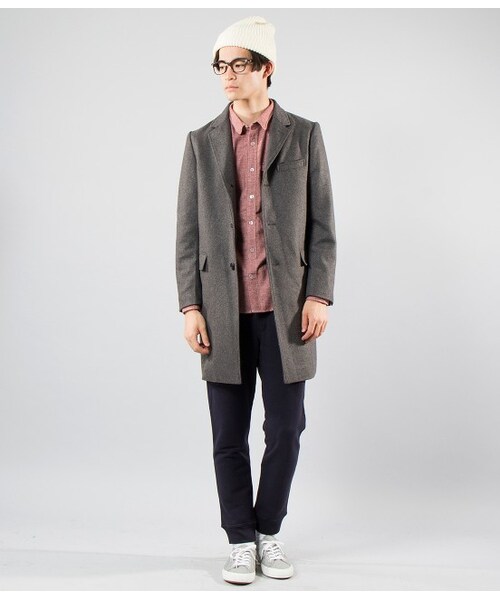 JUNRED（ジュンレッド）の「【先行予約】メルトンチェスターコート（ジャケット/アウター・メンズ・グレー/キャメル/ネイビー・0/1/2/3）」の16枚目の写真