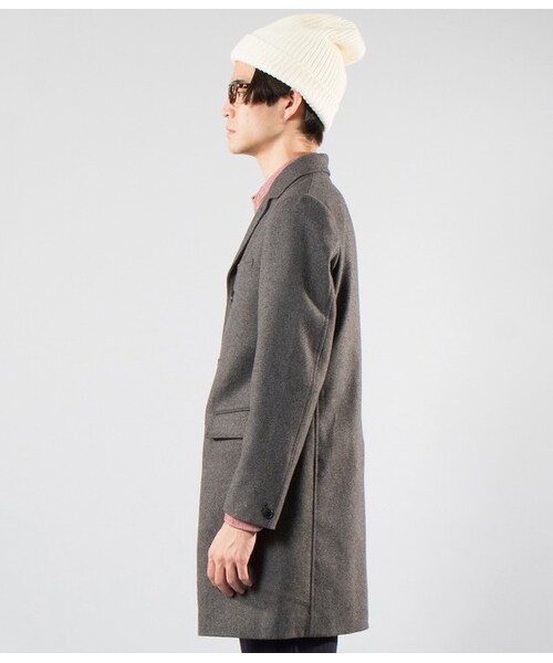 JUNRED（ジュンレッド）の「【先行予約】メルトンチェスターコート（ジャケット/アウター・メンズ・グレー/キャメル/ネイビー・0/1/2/3）」の5枚目の写真