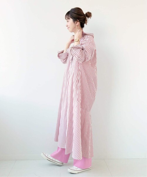 B.C STOCK(ベーセーストック)の「《予約》ストライプパターンシャツワンピース◆(ワンピース/ドレス・ブラック/(001)/フリー/在庫あり)」の14枚目の写真