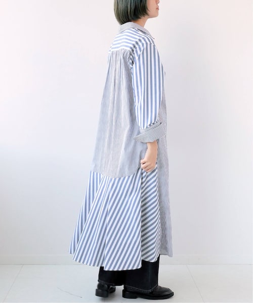 B.C STOCK(ベーセーストック)の「《予約》ストライプパターンシャツワンピース◆(ワンピース/ドレス・ブラック/(001)/フリー/在庫あり)」の11枚目の写真