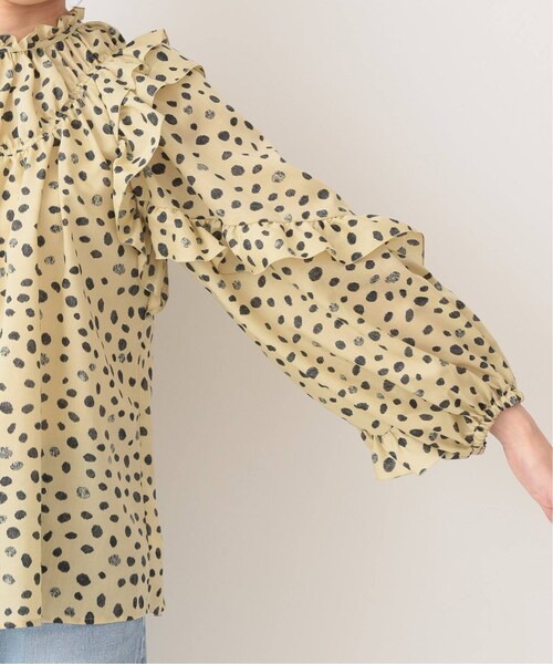 IENA LA BOUCLE レオパード　シフォン　フリル　ブラウス IENA（イエナ）の「《予約》IENA LA BOUCLE レオパード フリル
