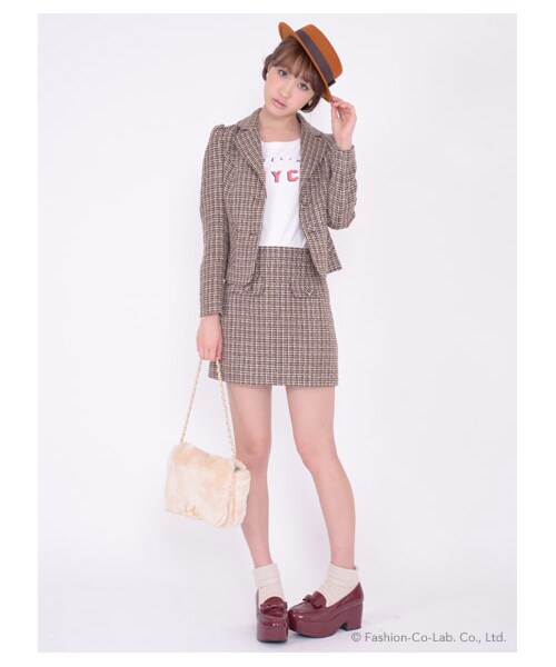 TITTY&CO.（ティティーアンドコー）の「ツイードミニスカート（スカート・レディース・ブラック/ブラウン/ブルー・S/M）」の9枚目の写真