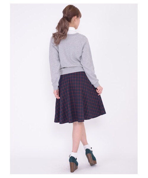 TITTY&CO.（ティティーアンドコー）の「チェックミディスカート（スカート・レディース・ブラック/グレー/ネイビー・S/M）」の5枚目の写真