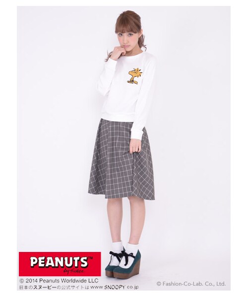 TITTY&CO.（ティティーアンドコー）の「チェックミディスカート（スカート・レディース・ブラック/グレー/ネイビー・S/M）」の2枚目の写真