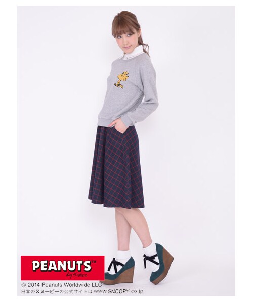 TITTY&CO.（ティティーアンドコー）の「チェックミディスカート（スカート・レディース・ブラック/グレー/ネイビー・S/M）」の6枚目の写真