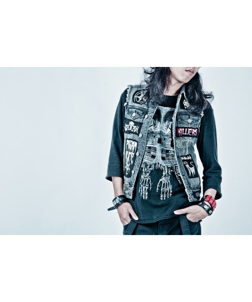 Slightly Numb（スライトリーナム）の「HYSTERIA DENIM VEST（ジャケット/アウター・Black・01/02/03）」の5枚目の写真