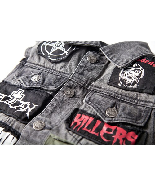 Slightly Numb（スライトリーナム）の「HYSTERIA DENIM VEST（ジャケット/アウター・Black・01/02/03）」の2枚目の写真